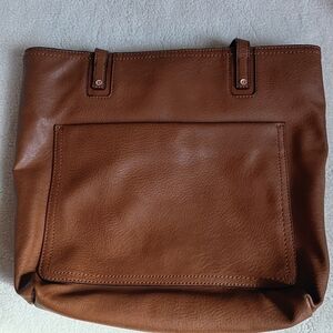 Lauren Conrad Elegant Brown Leather Tote Bag